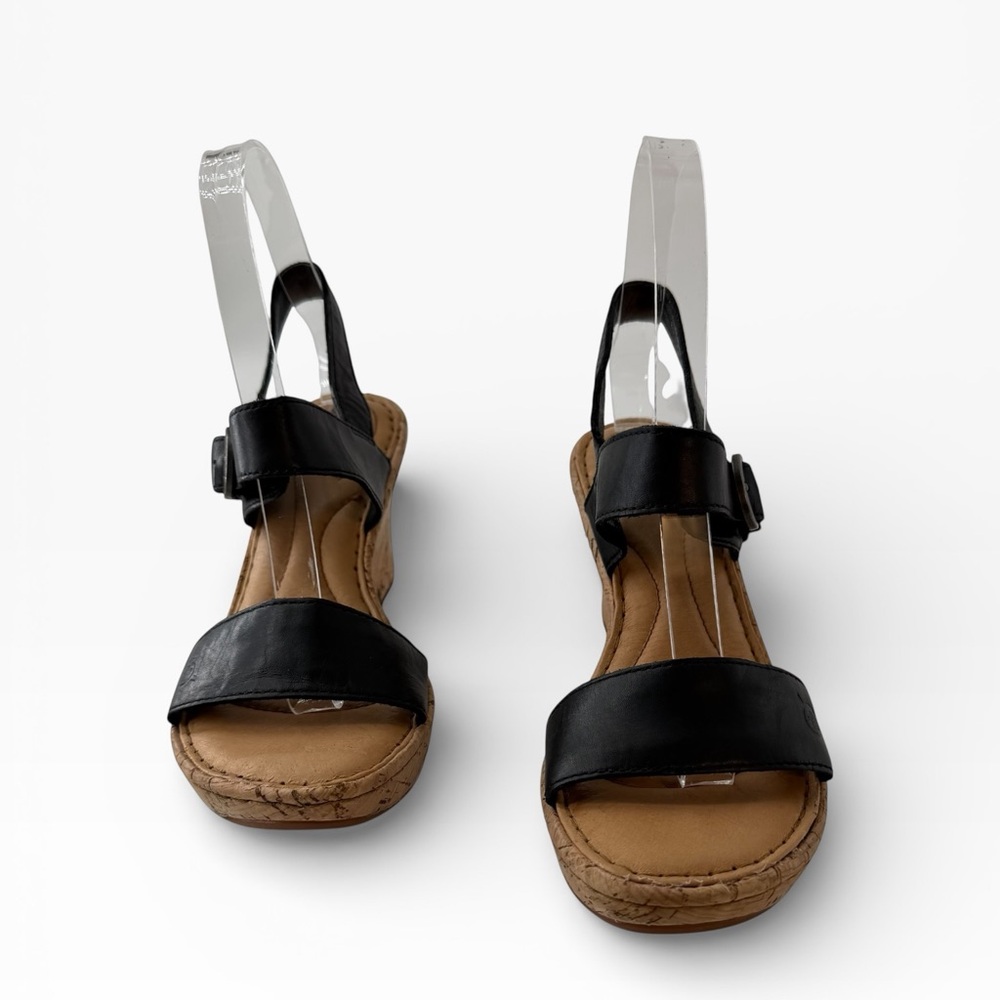 Born Lenore Leather Platform Wedge Chunky Boho Slingback Open-Toe‎ Sandals Shoes